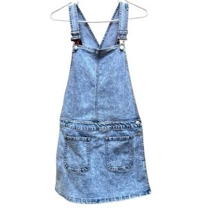Wild Blue | Acid Wash Denim Overall Wrap Skirt | Size Medium